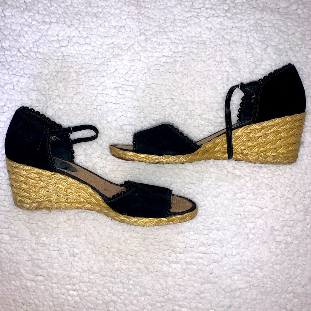 Ralph Lauren straw wedge heels